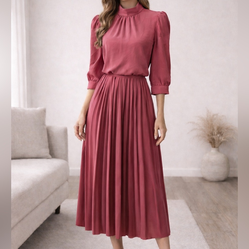 Vintage Rose Pink 3/4 Sleeve Dress size 10